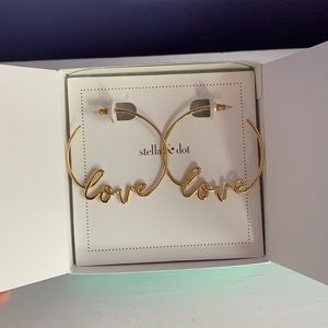 Gold Love Hoop Earrings